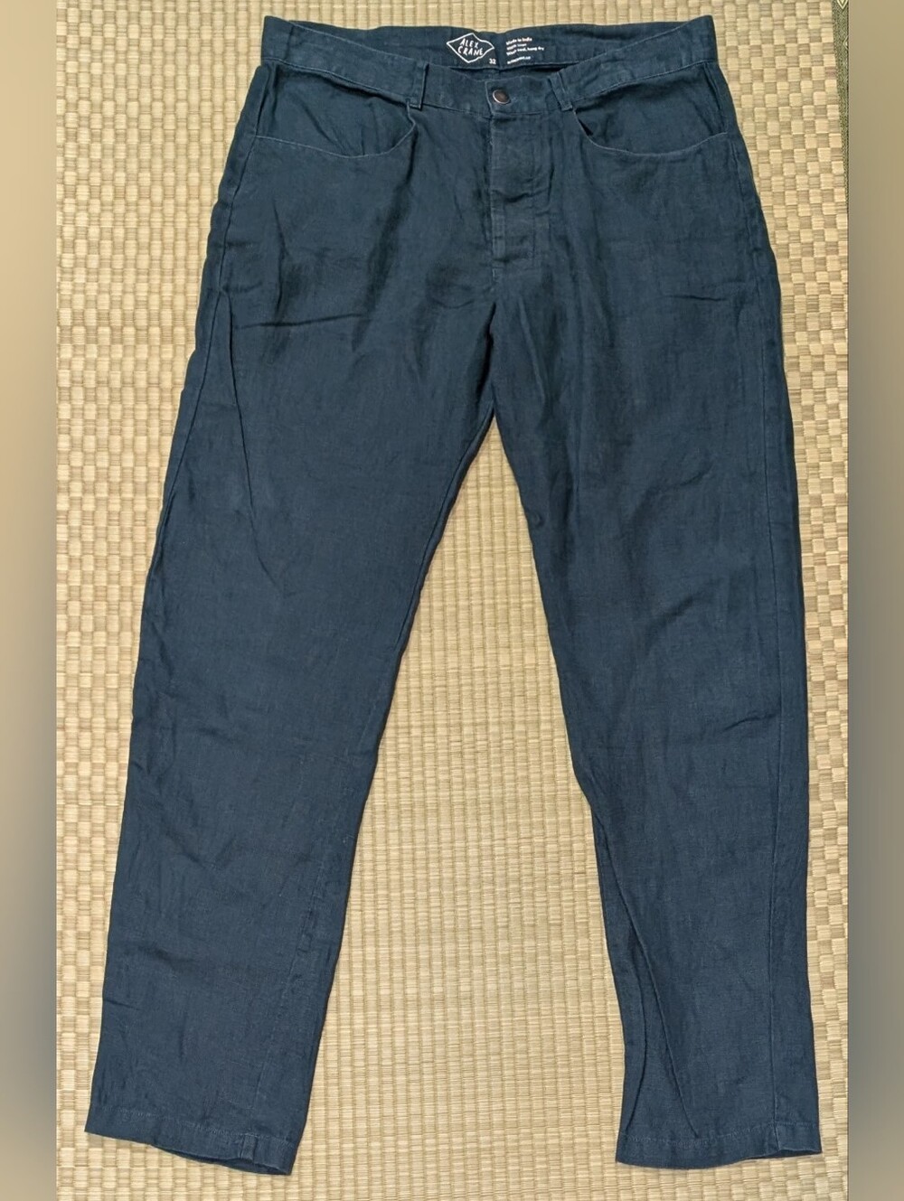 Alex Crane Cham 100% French Linen Pants in Dusk Men's Size 32 x 32